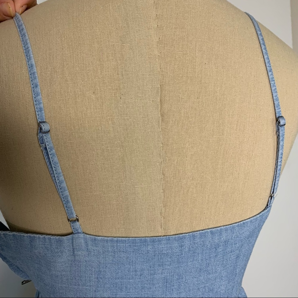 Madewell Chambray Tie-Front Keyhole Cami Top Cotton 00 - Picture 10 of 16